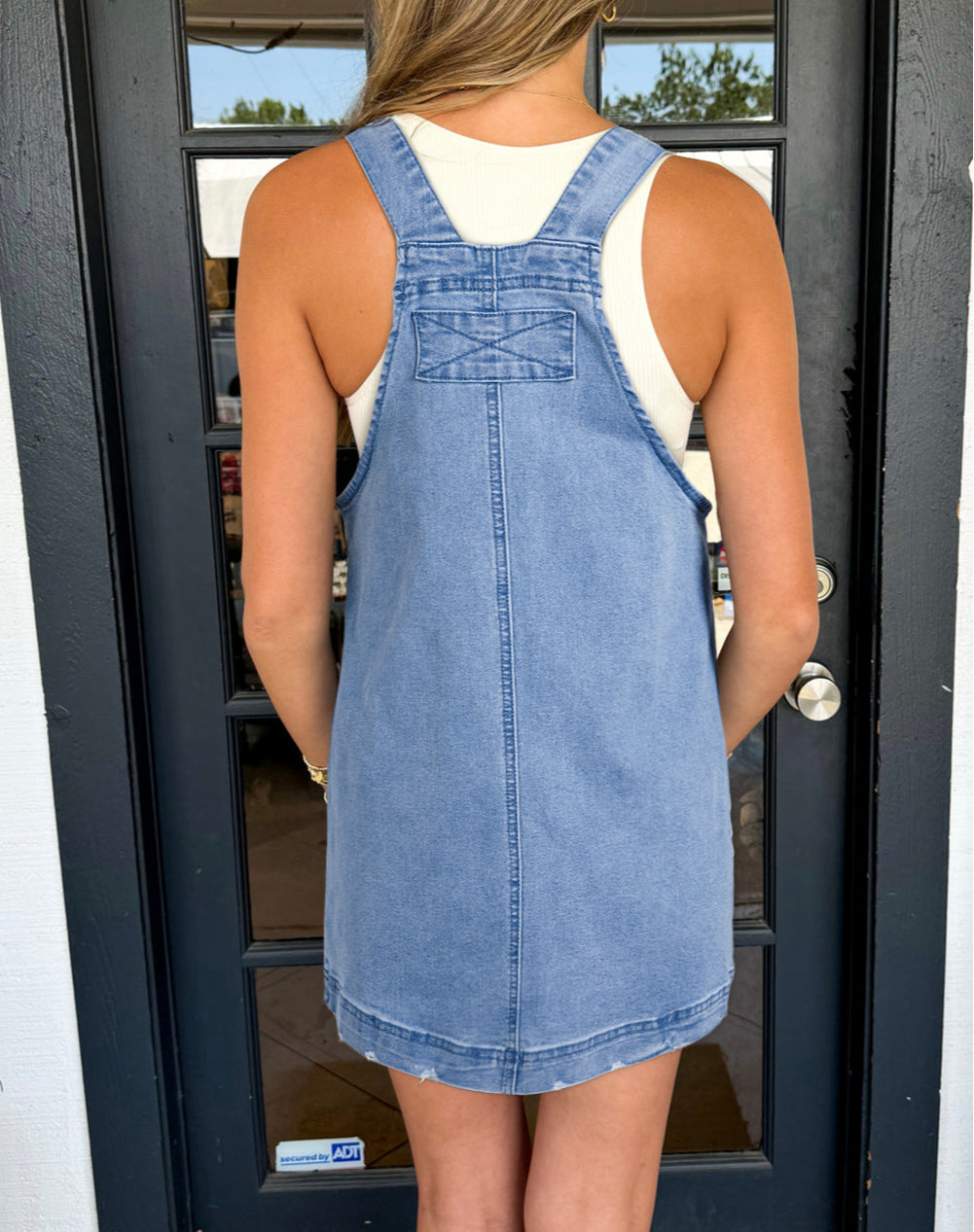 Pocketed Adjustable Straps Denim Overall Dress