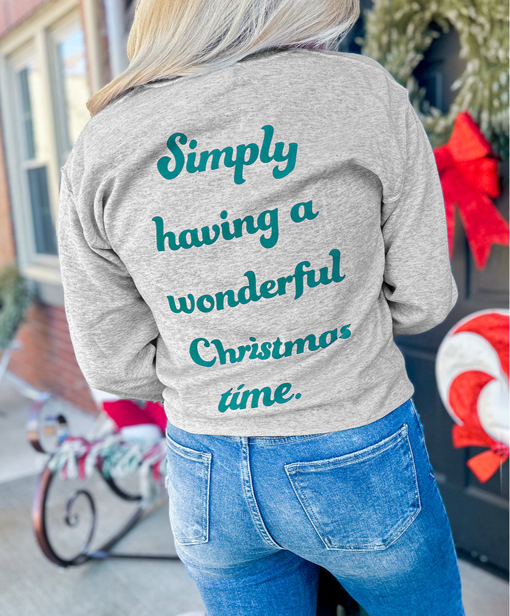 2-side Printed Christmas Tree Letter Graphic Sweatshirt