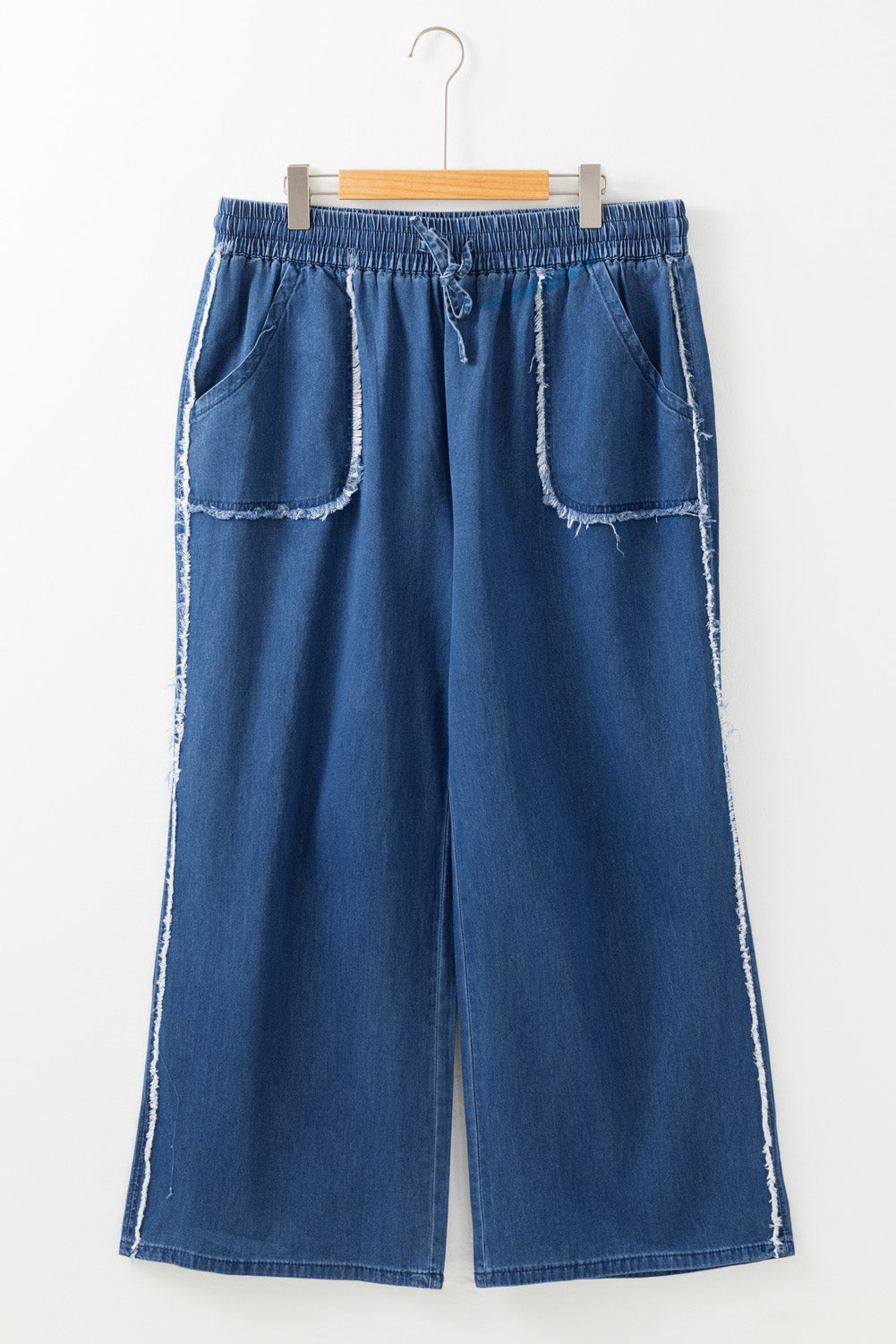 Washed Denim Chambray Loose Plus Size Pants