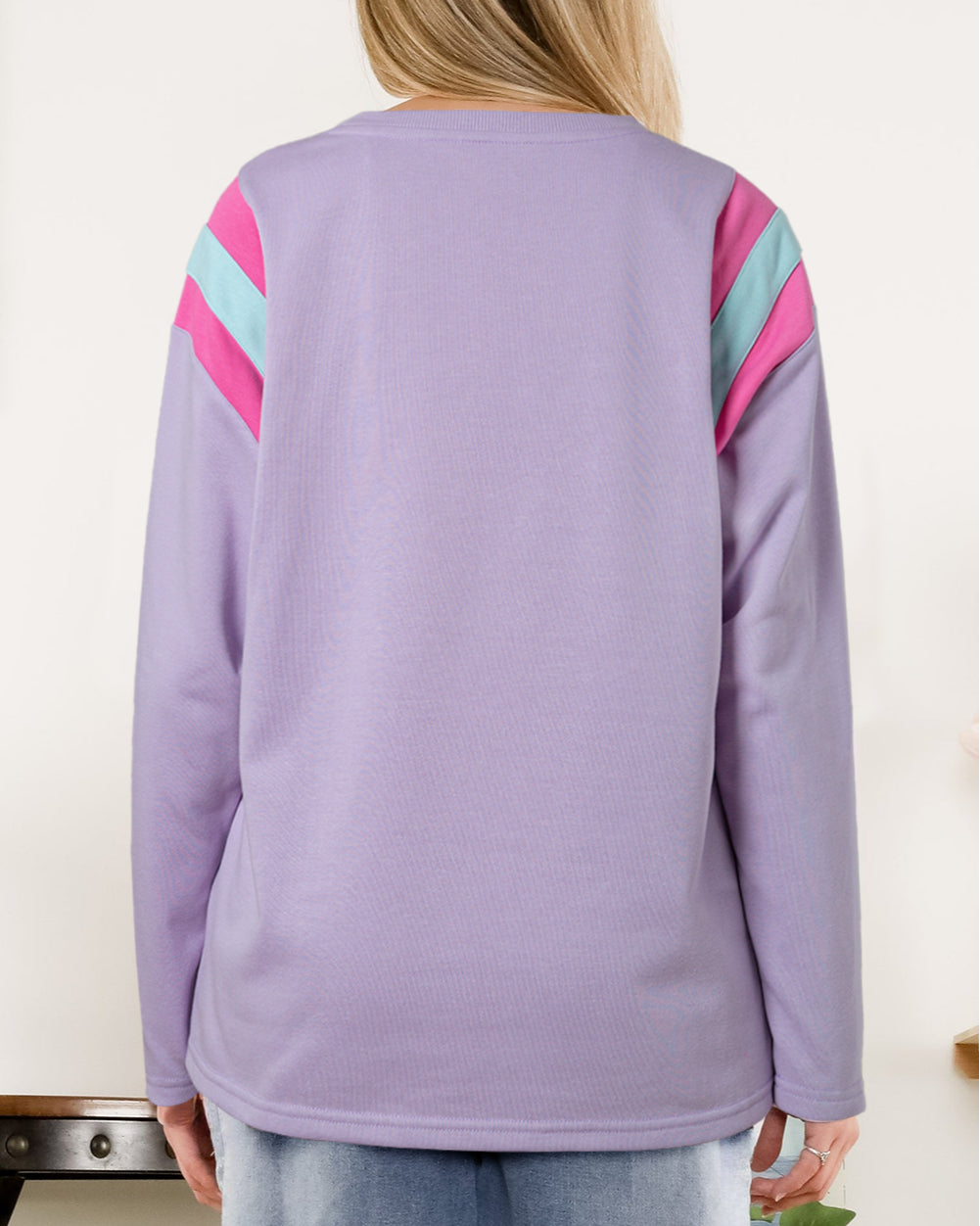 Mineral Wash Colorblock Arm Patchwork Oversize Top
