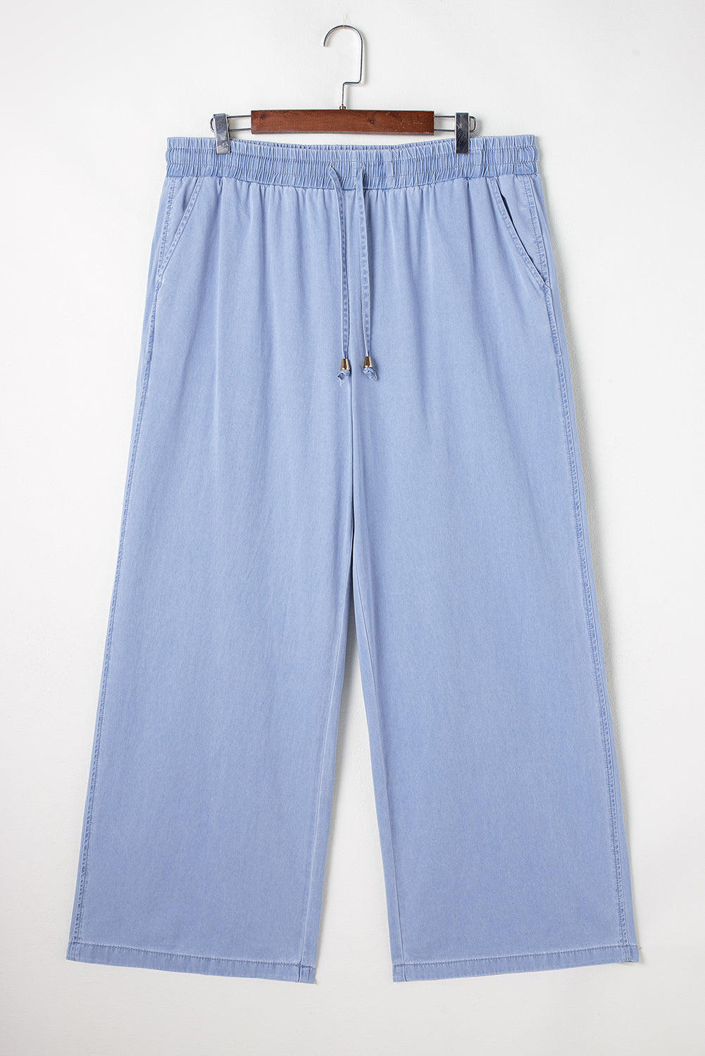 Wash Elastic High Waist Plus Size Loose Straight Jeans