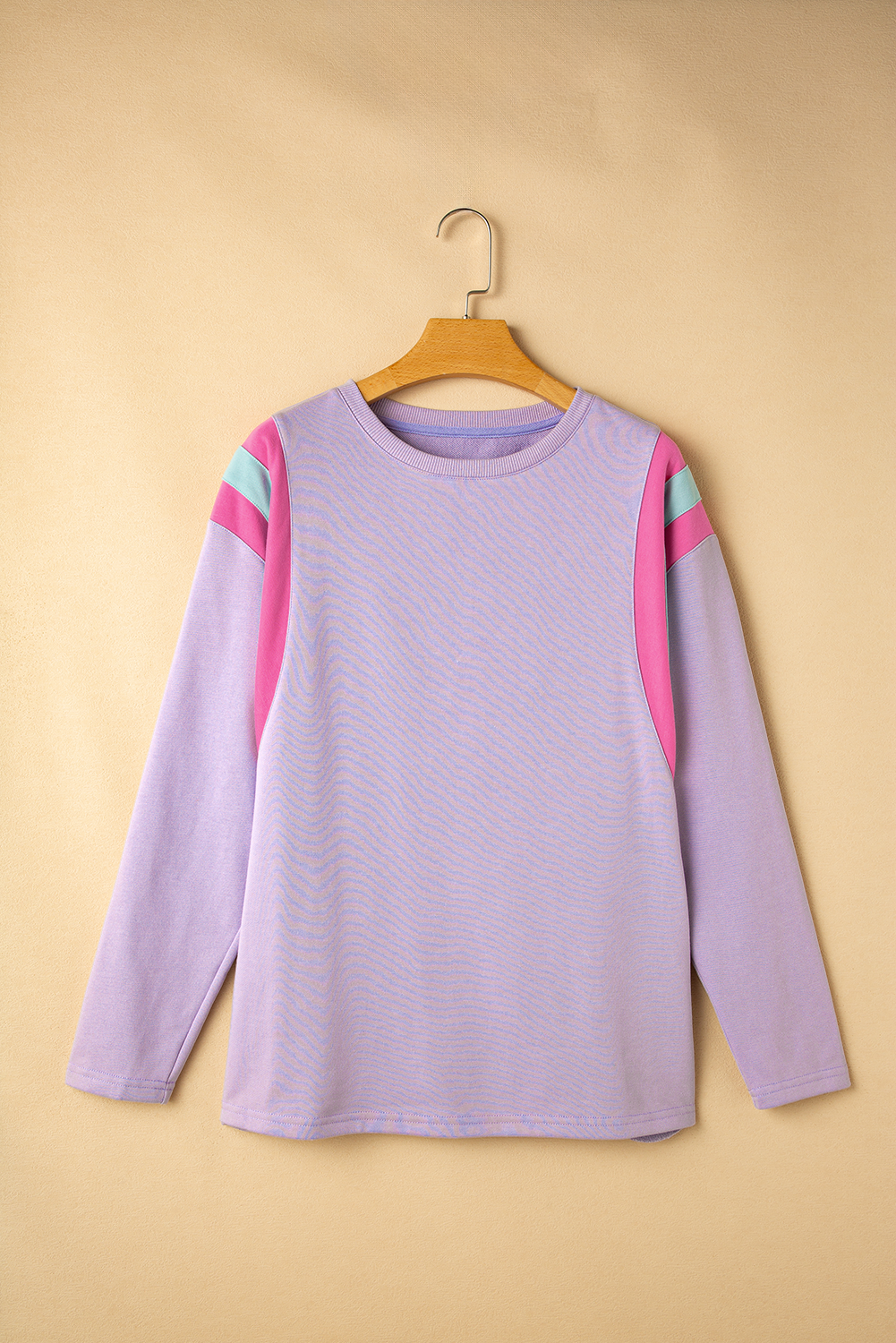 Mineral Wash Colorblock Arm Patchwork Oversize Top