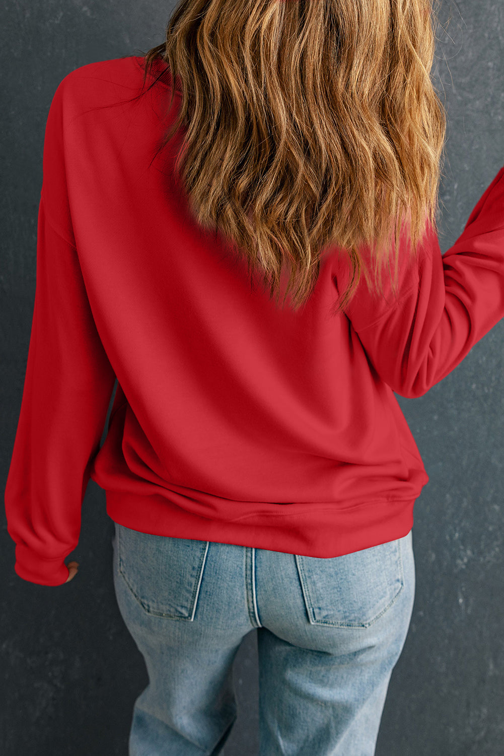 Silver Christmas Tree Printed Drop Shoulder Sweatshirt