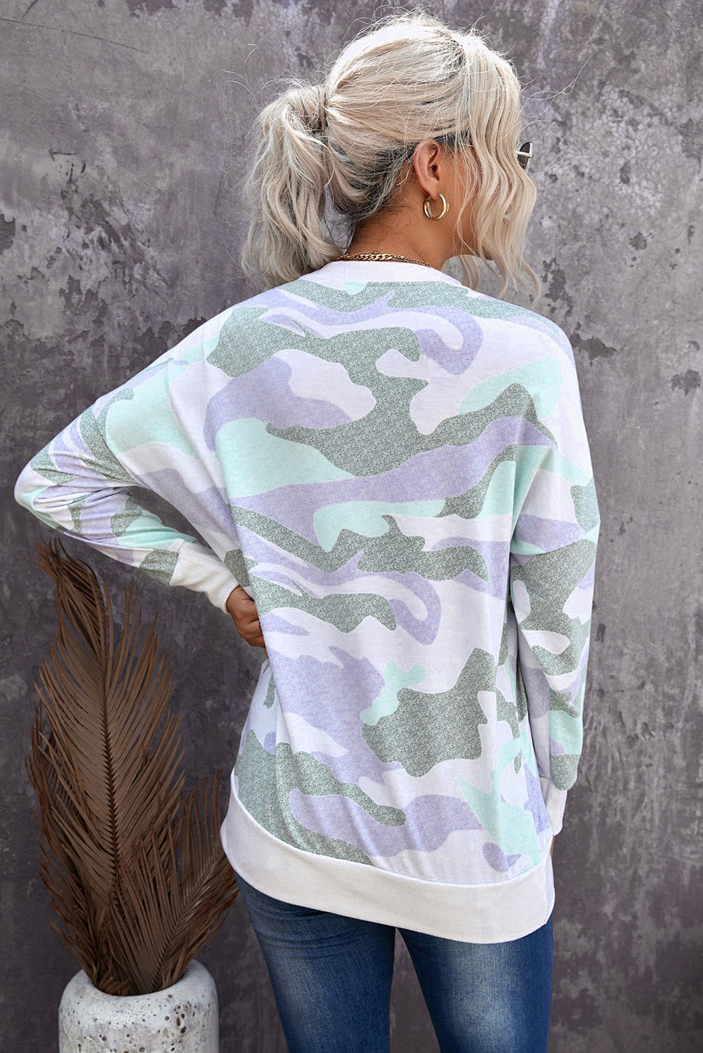 Digital Camo Print Sweatshirt