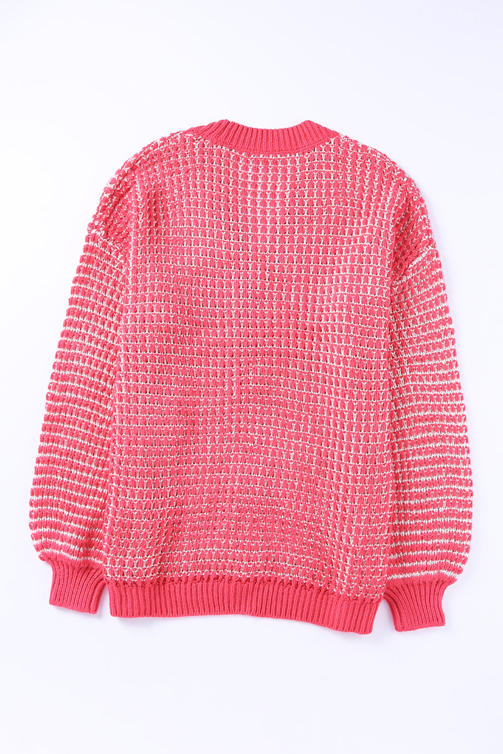 Pink V Neck Buttons Knit Cardigan