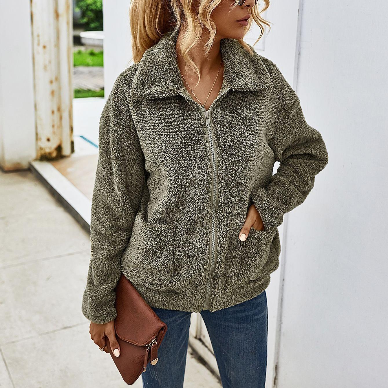 Winter thickening warm lapel jacket