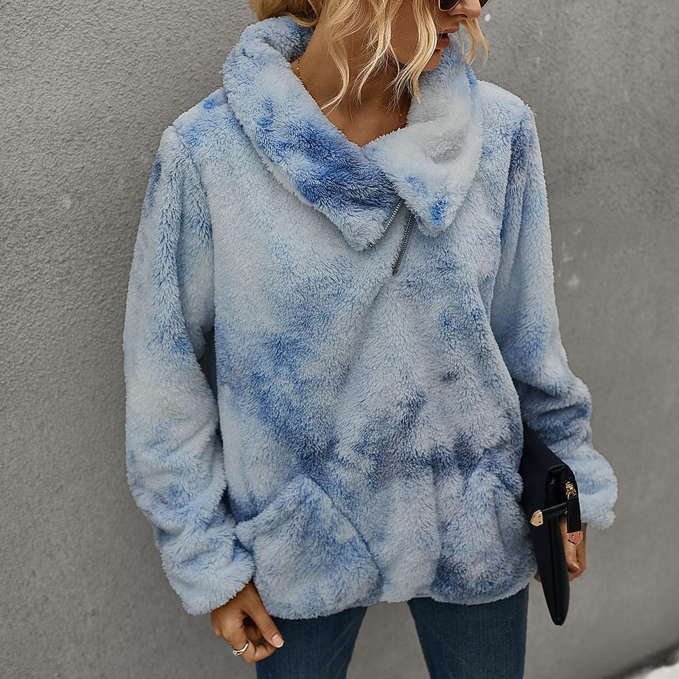 Winter warm tie-dye sweatshirt