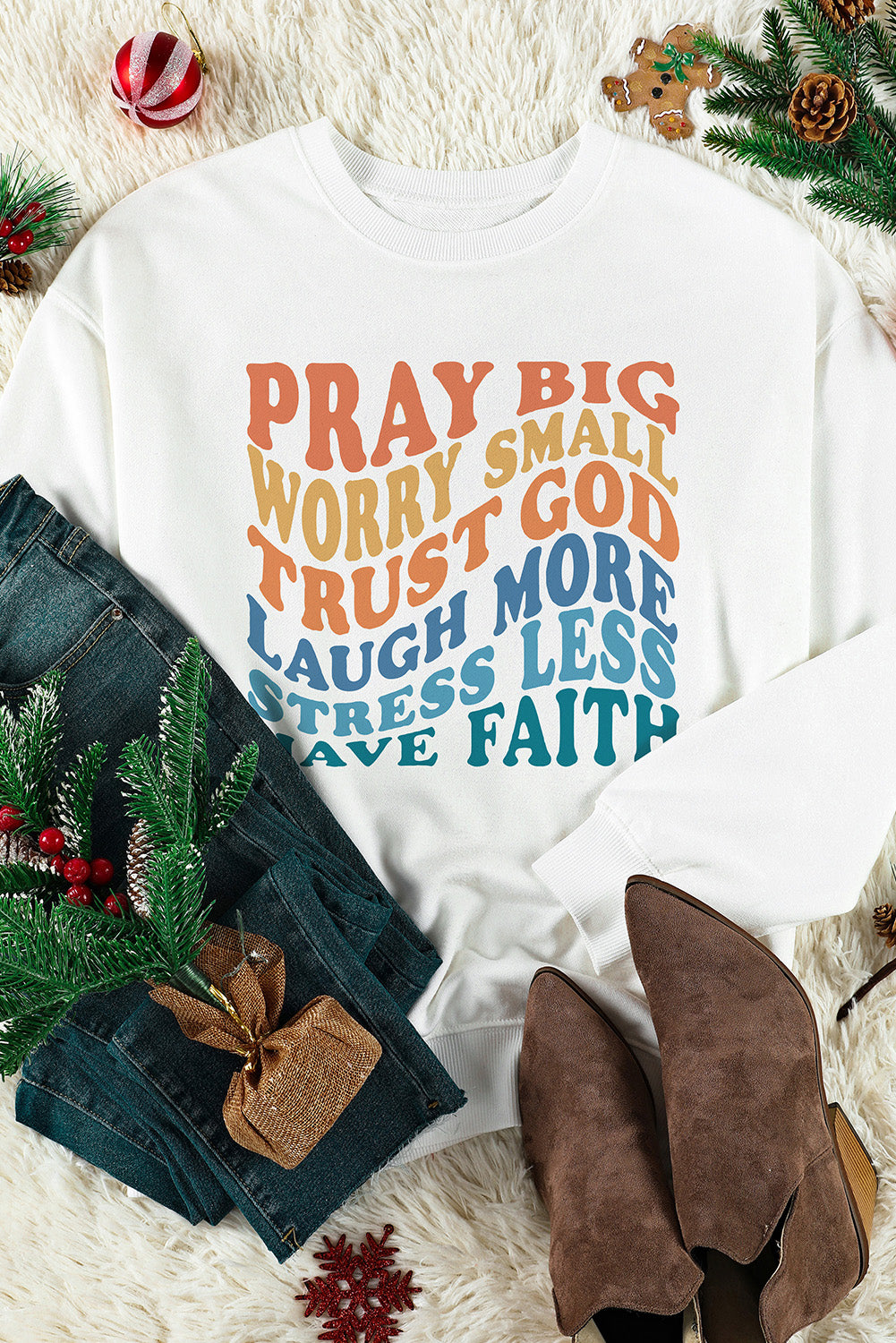 Slogan Letters Print Long Sleeve Pullover Sweatshirt