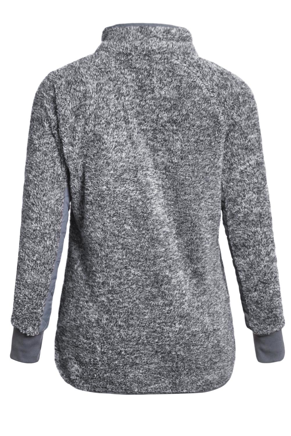 Fleece Asymmetrical Snap Pullover