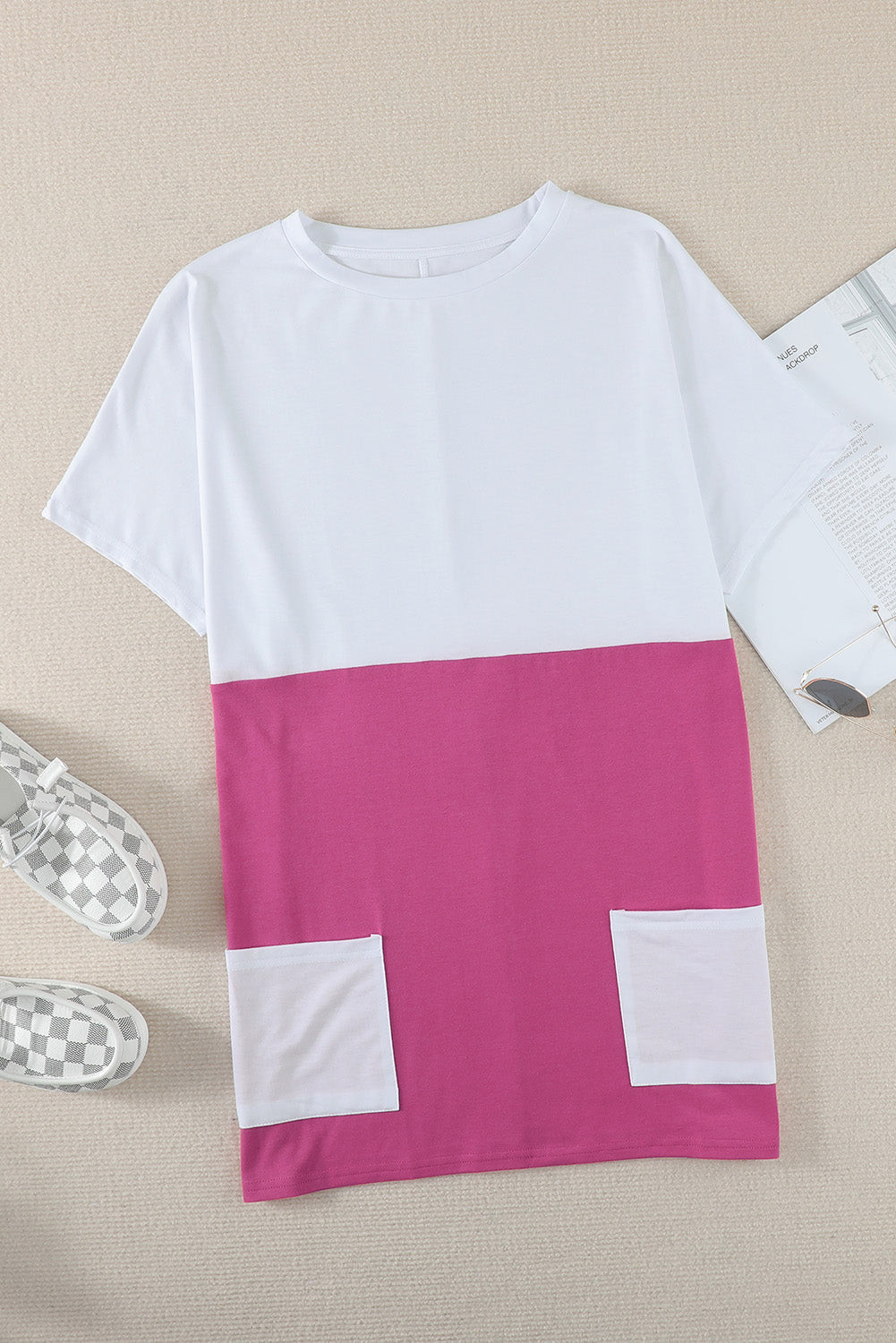 Colorblock Pocketed Mini Dress
