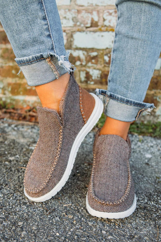 Khaki Casual Daily Outdoor Flats Shoes