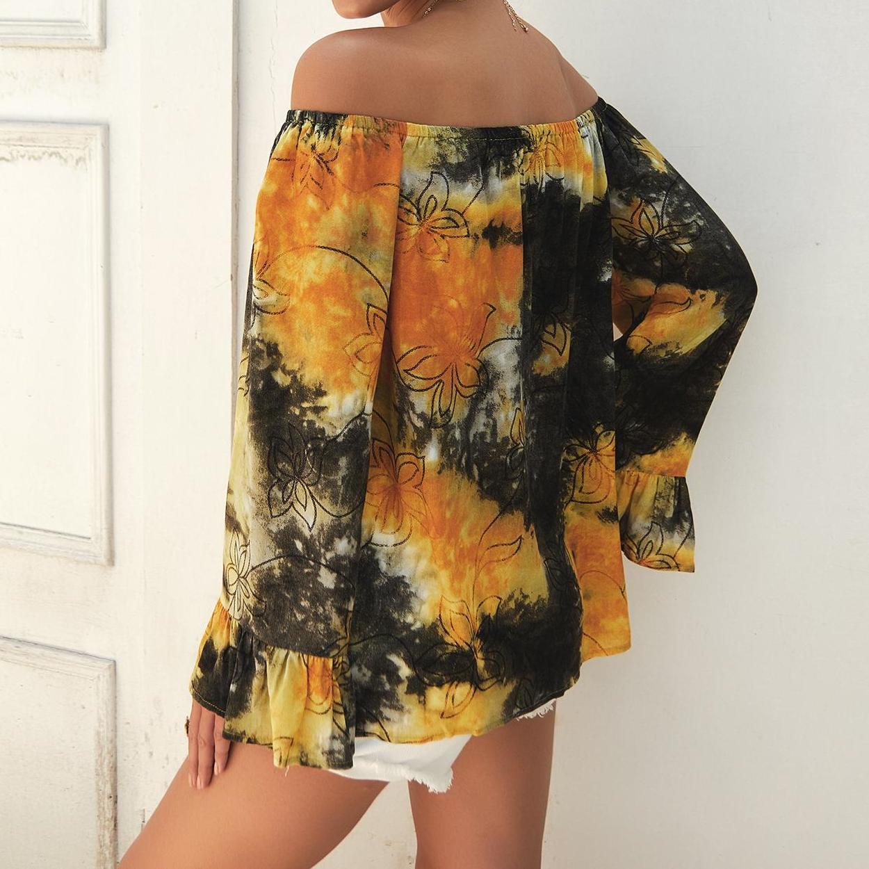 Summer strapless sexy long-sleeved shirt