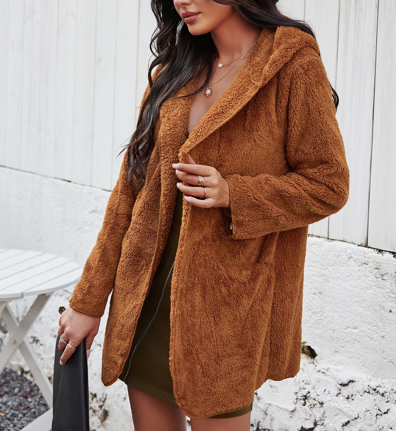 Winter hooded jacket long tops