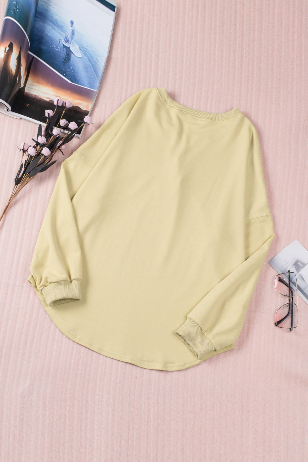 Buttoned V Neck Cotton Loose Fit Top