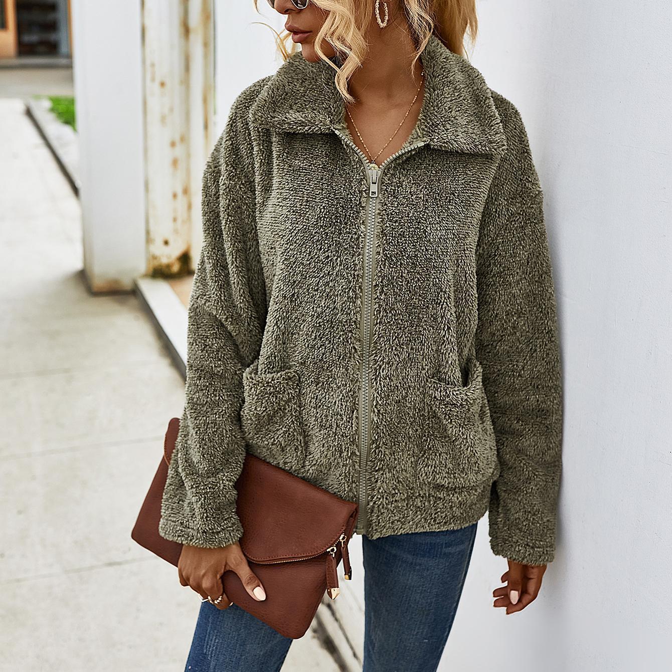 Winter thickening warm lapel jacket