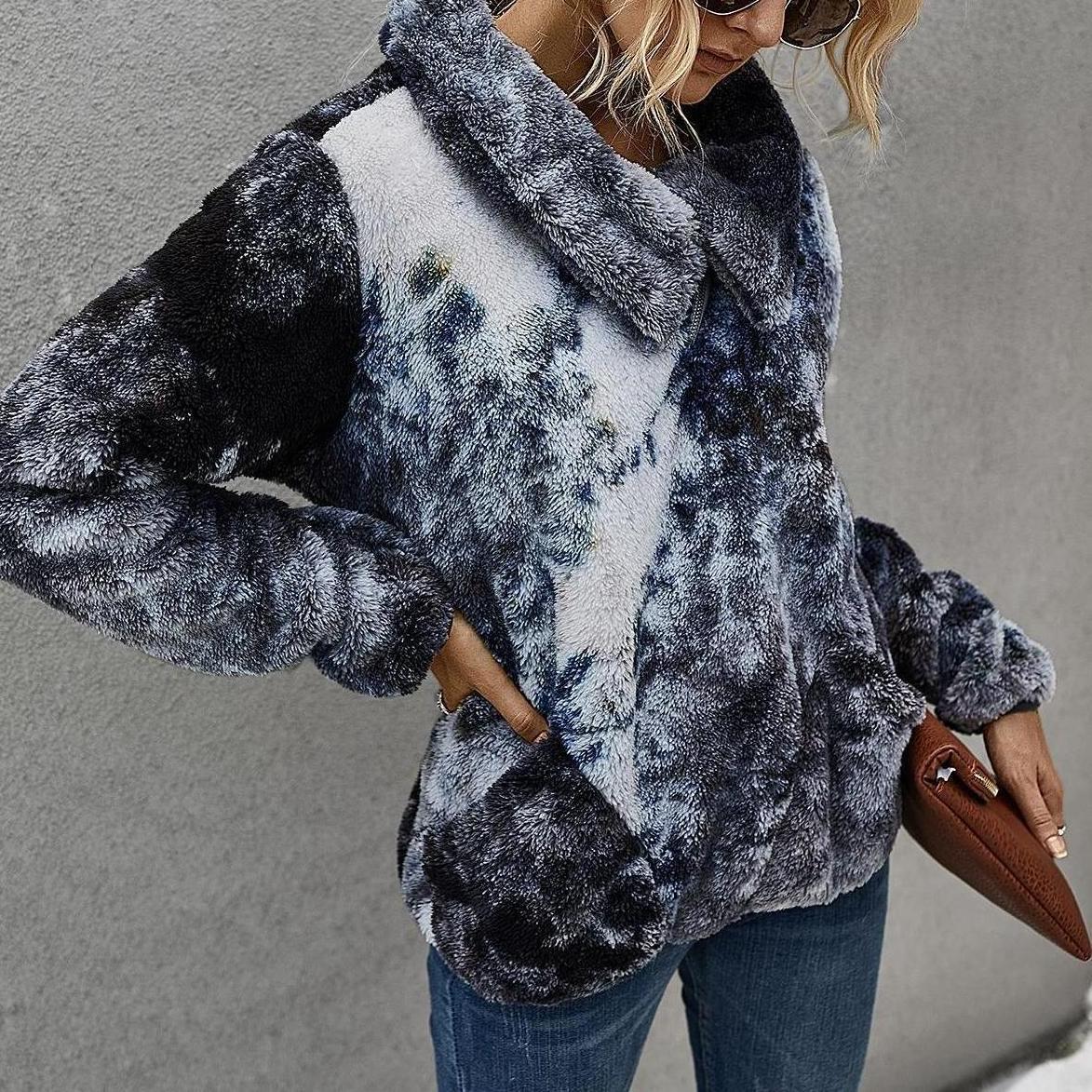 Winter warm tie-dye sweatshirt
