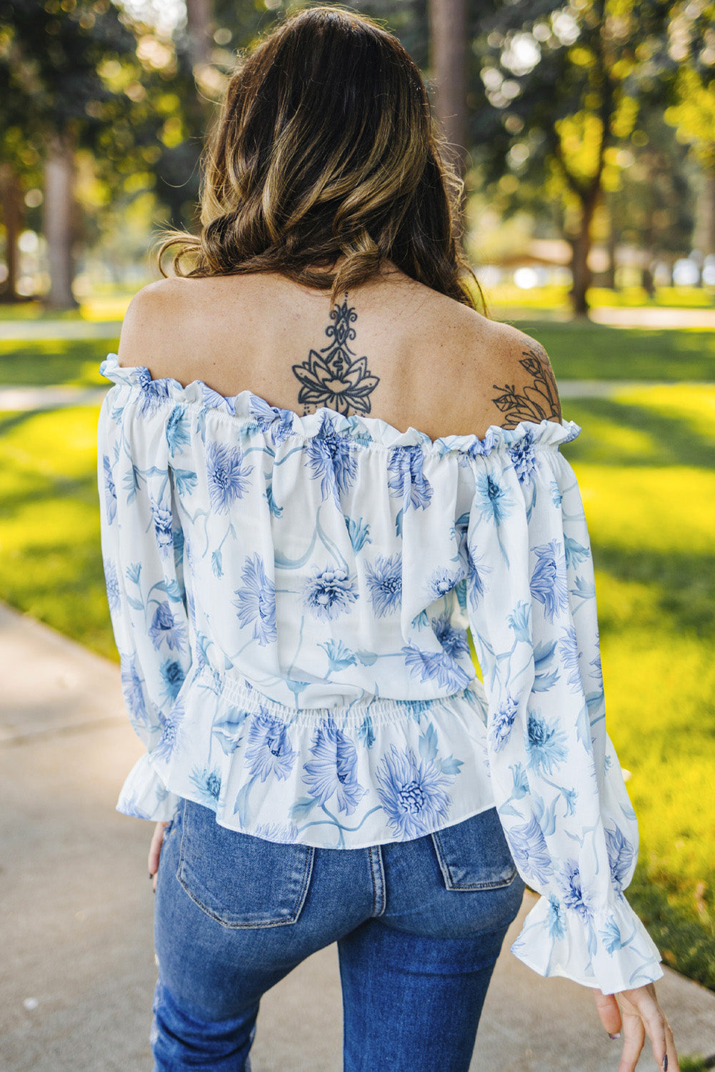 Floral Print Off the Shoulder Blouse