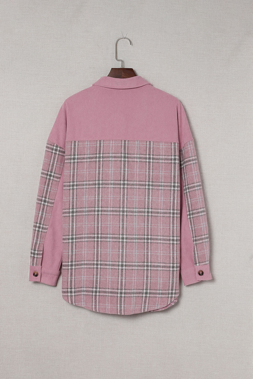 Corduroy Plaid Pattern Shacket