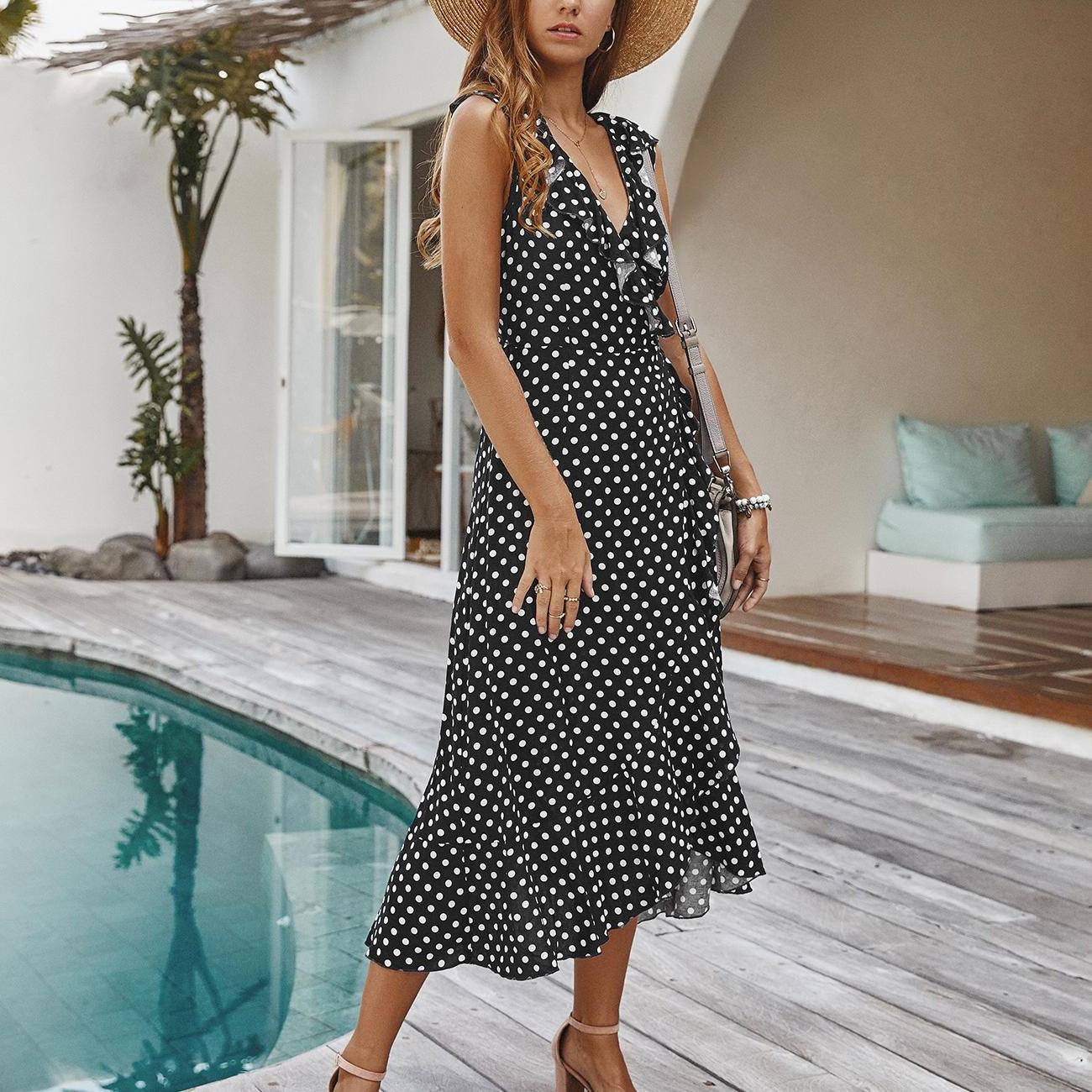 Summer V-neck ruffle dress