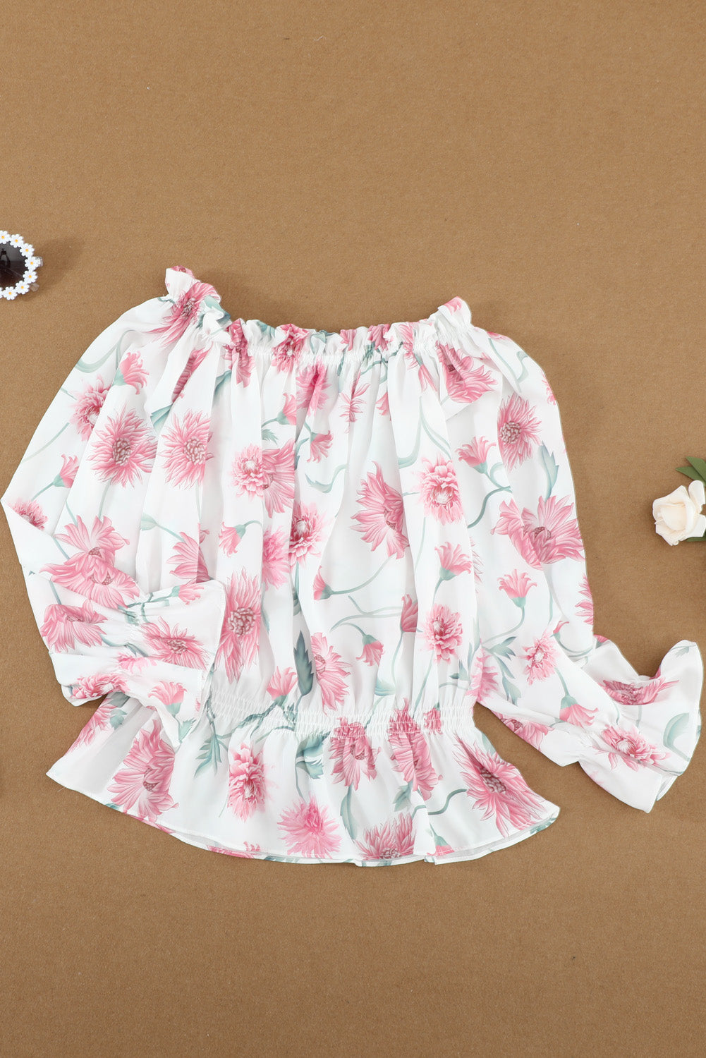 Floral Print Off the Shoulder Blouse