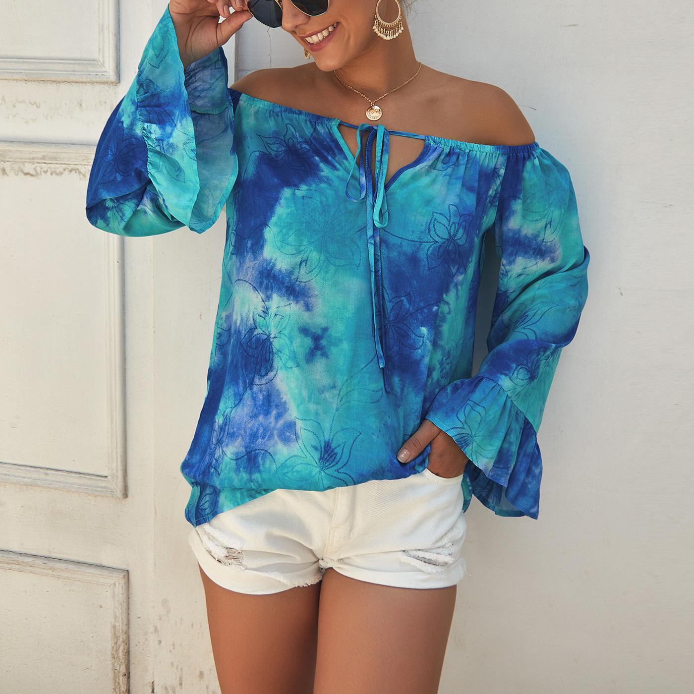 Summer strapless sexy long-sleeved shirt