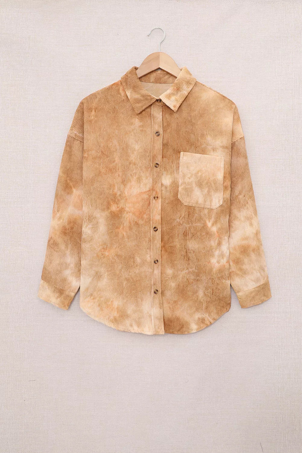 Tie Dyed Loose Corduroy Shirt