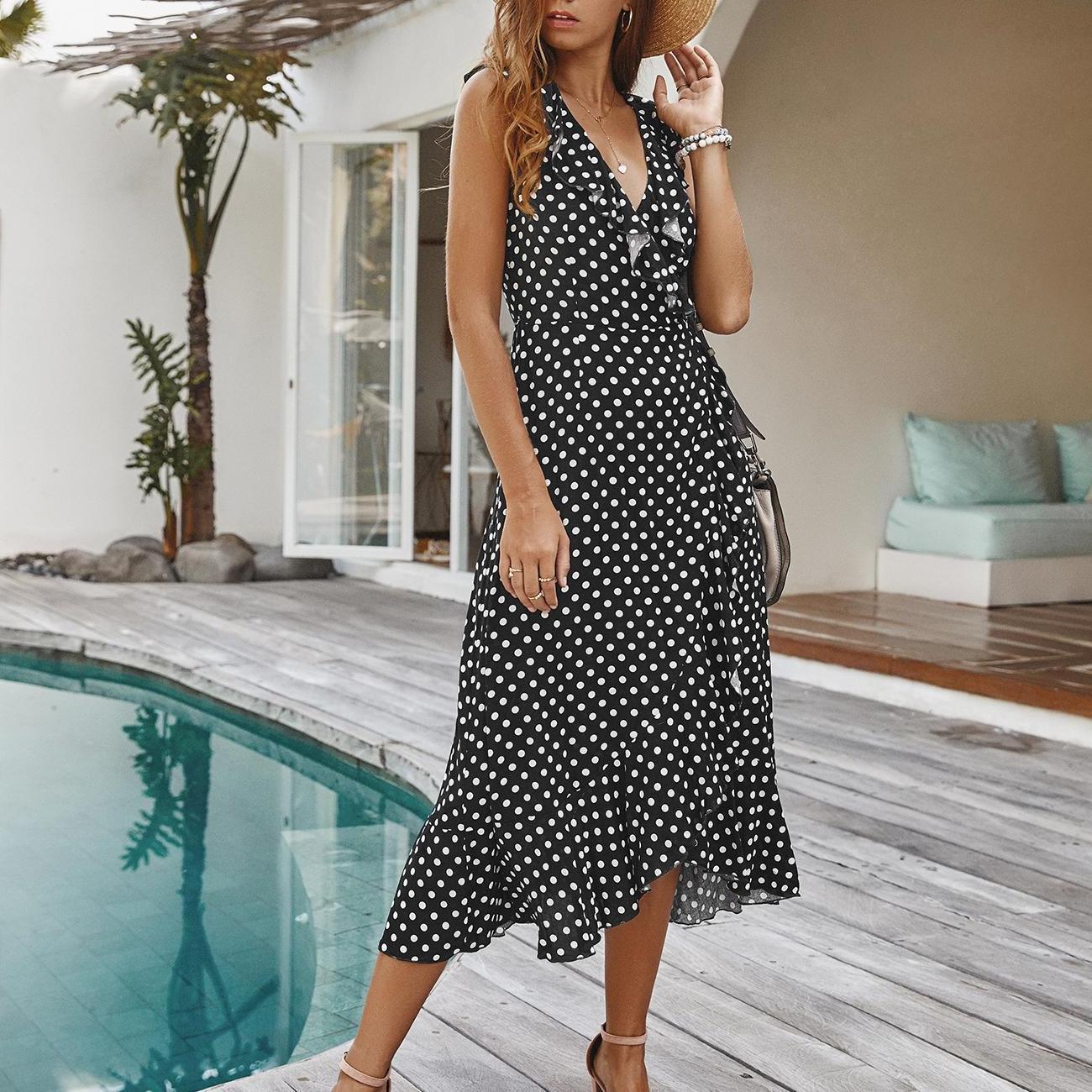 Summer V-neck ruffle dress