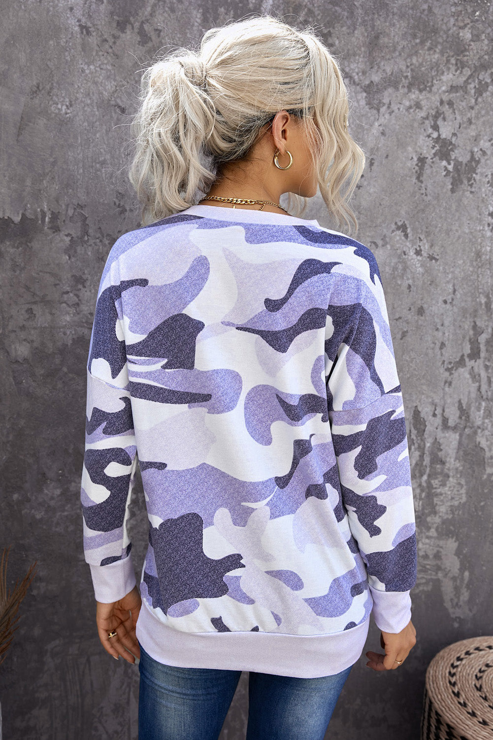 Digital Camo Print Sweatshirt