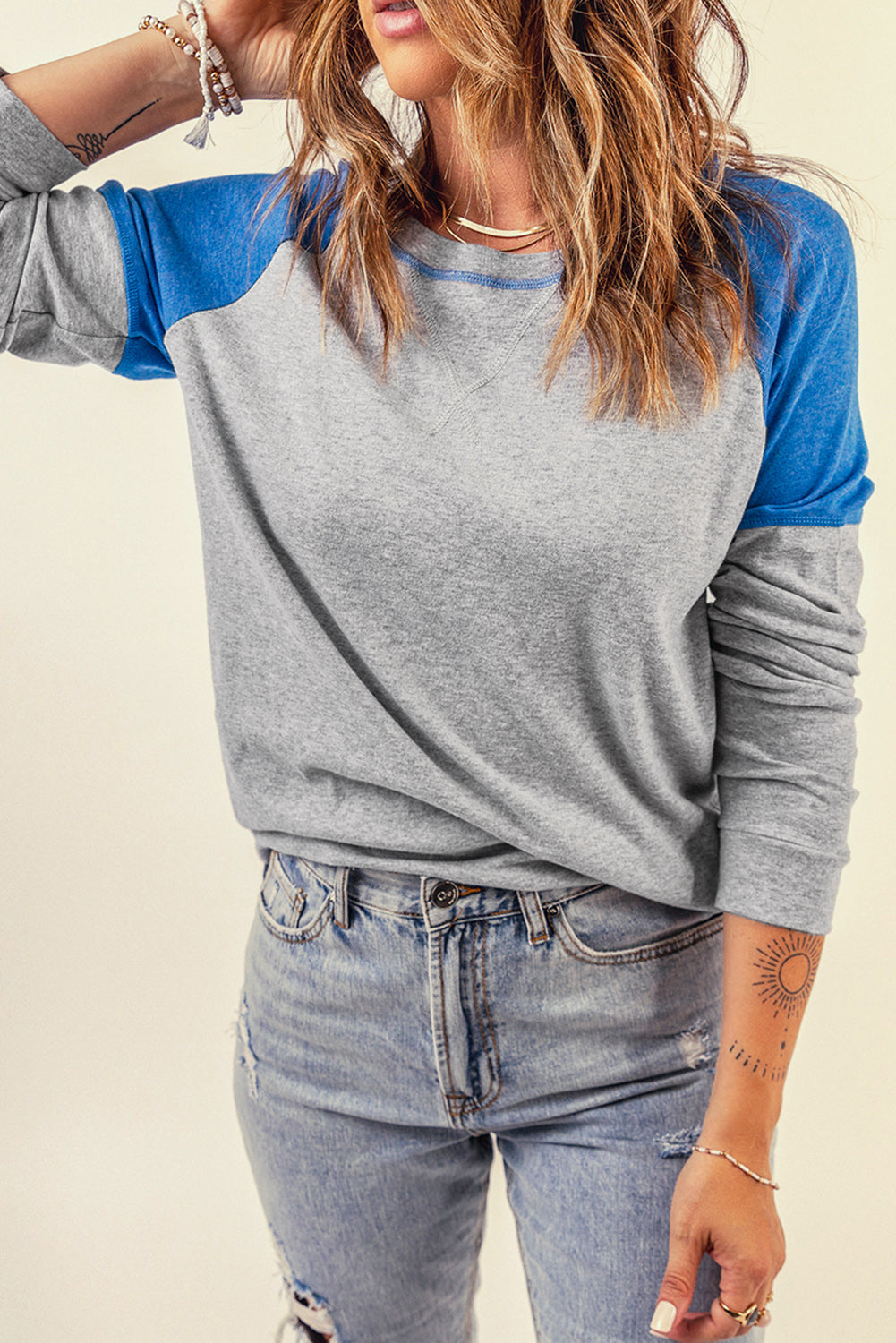 Color Block Raglan Sleeve Top