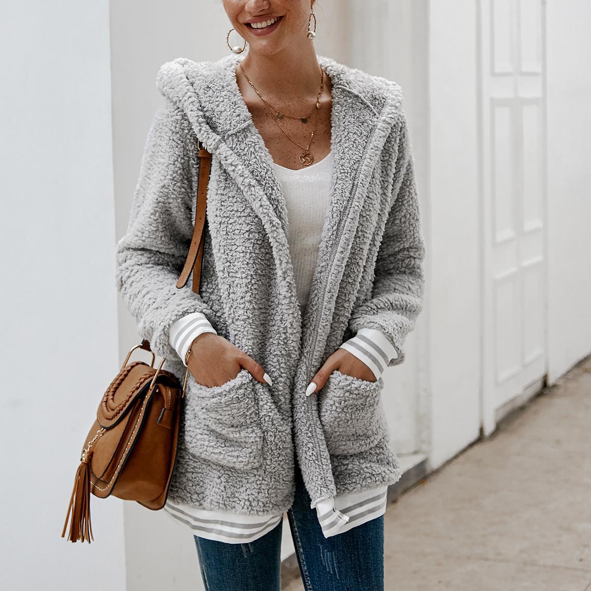 Winter hooded jacket long tops