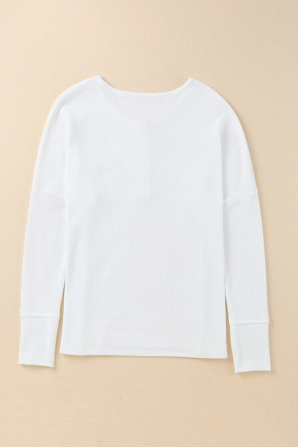 Waffle Knit Henley Top