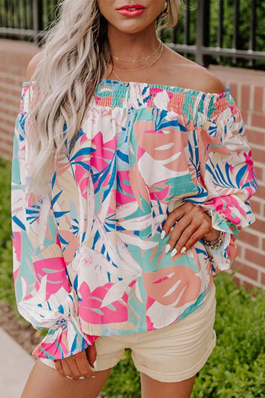 Floral Print Off Shoulder Blouse