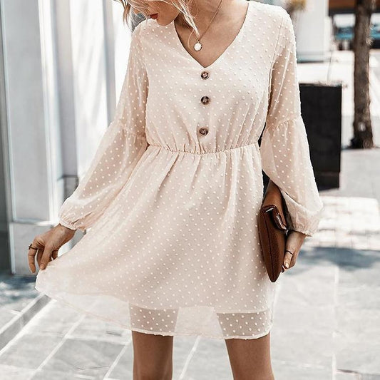 Spring and summer casual long-sleeved dresses for women
