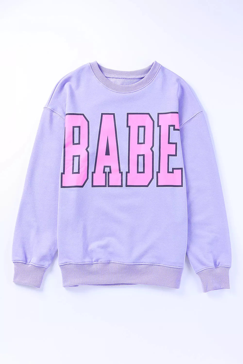 BABE Letter Graphic Pullover Sweatshirt