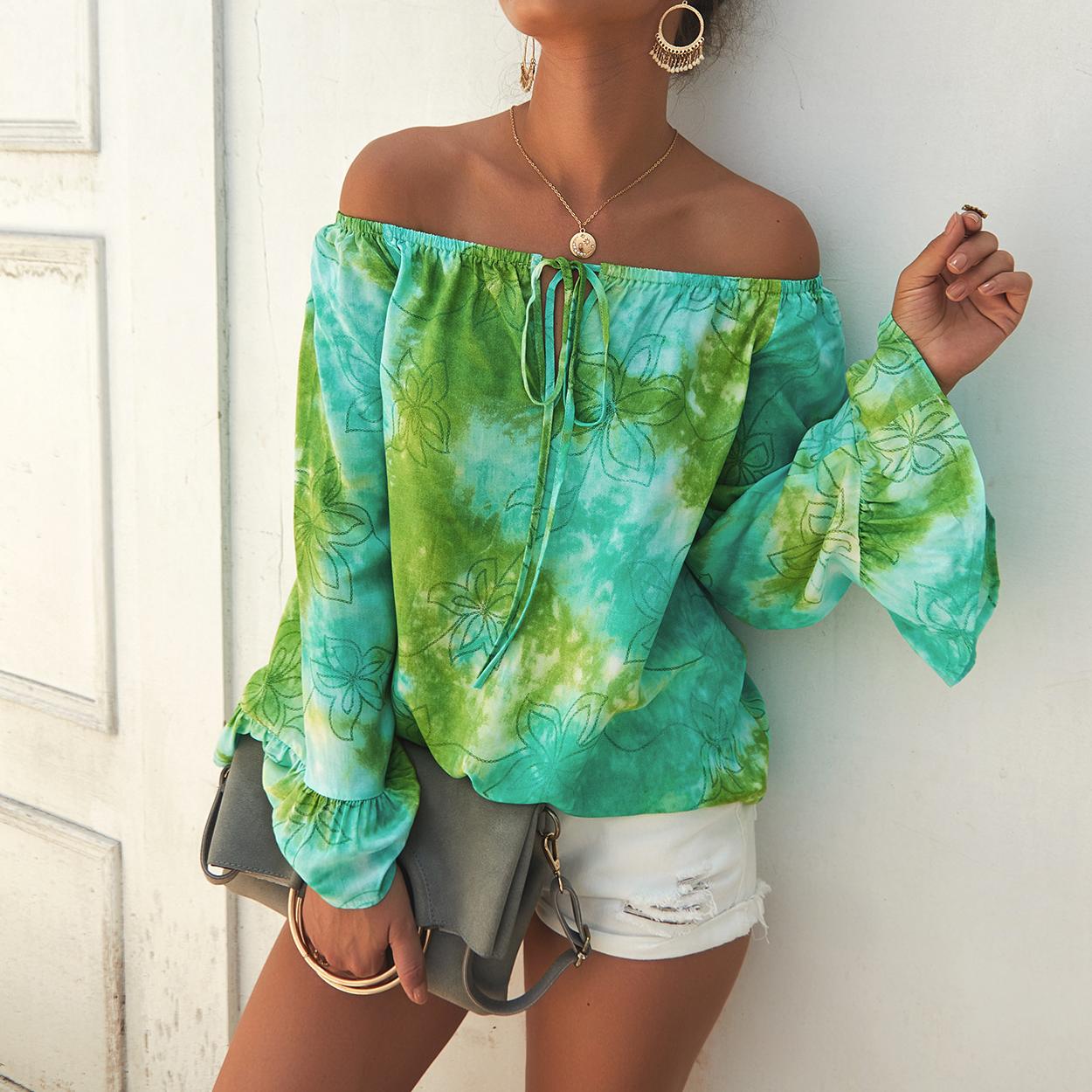 Summer strapless sexy long-sleeved shirt