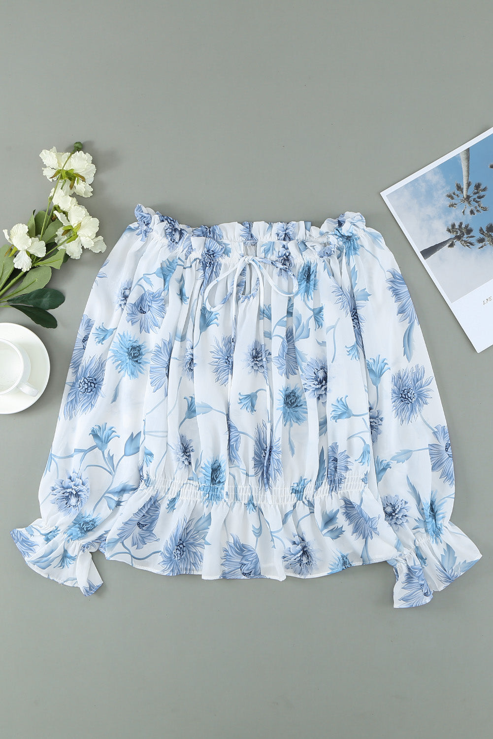 Floral Print Off the Shoulder Blouse