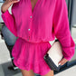 Textured Tiered Ruffled Buttoned Long Sleeve Romper