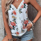 Floral Print Lace V Neck Tank Top