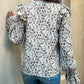Floral Print V Neck Ruffled Blouse