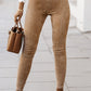 High Waist Faux Suede Skinny Leggings