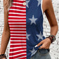 USA Flag Printed Round Neck Tank Top