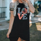 America-Flag LOVE Short Sleeve T-Shirt Dress