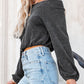 Ribbed Knit Off-Shoulder Balloon Sleeve Top