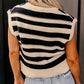 Stripe Ribbed Trim Knitted Sweater Vest