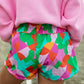 Abstract Print Smock Waist Casual Shorts