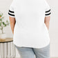 Plus Size Stripes Stitching Sleeve V Neck T-shirt