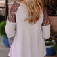 Sequin Patchwork Bell Sleeve V Neck Tunic Top