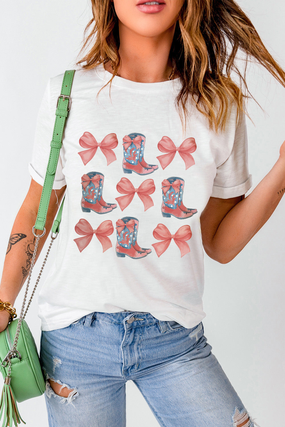 Bowknot & Cowgirl Boots Graphic Tee