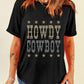 HOWDY COWBOY Star Print Crew Neck Loose T Shirt
