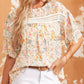 Floral Print Wide Ruffle Sleeves Blouse